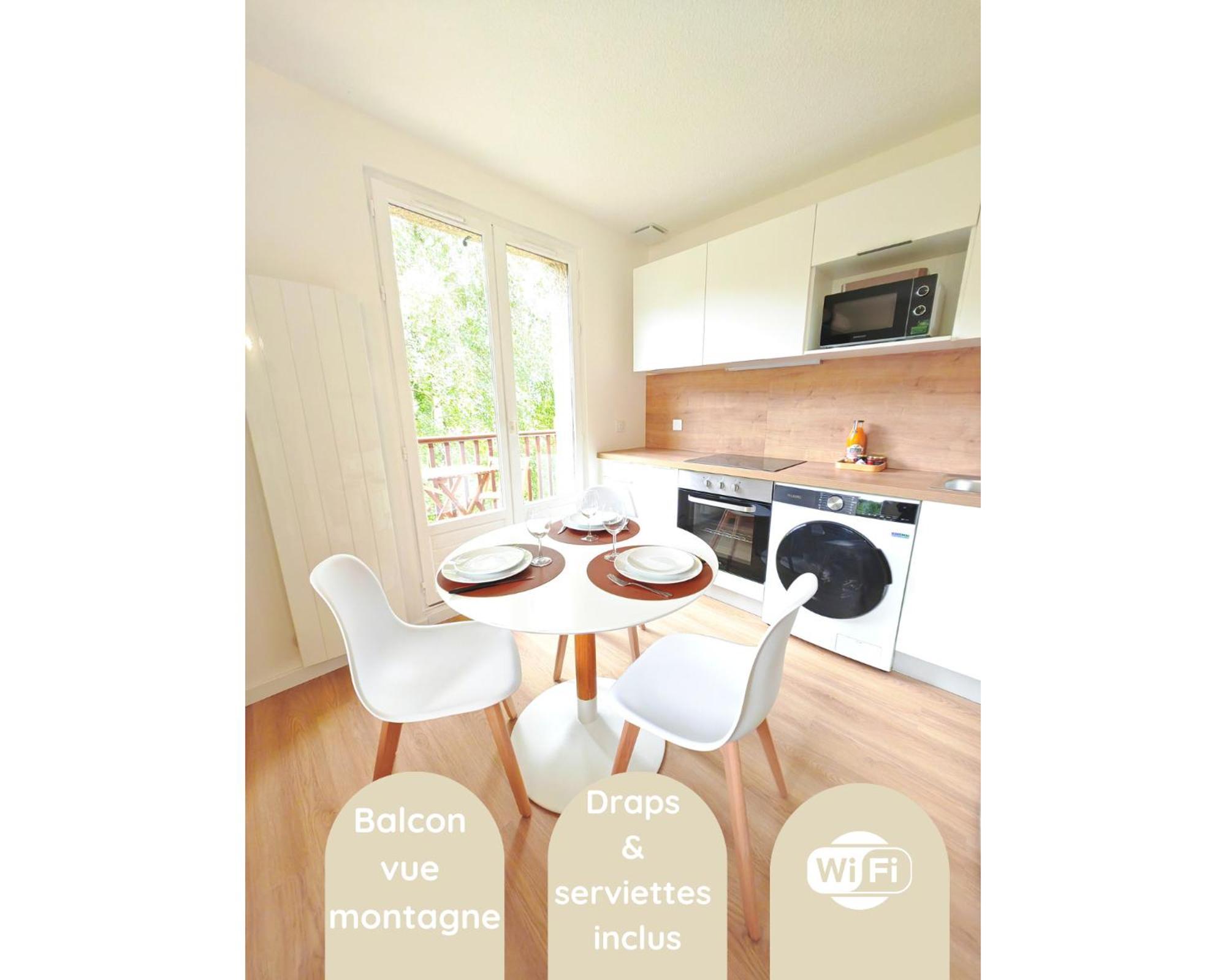 L'Ecrin Paisible - Balcon Sur Ruisseau, Vue Montagne & Parking Apartment Bielle Exterior foto